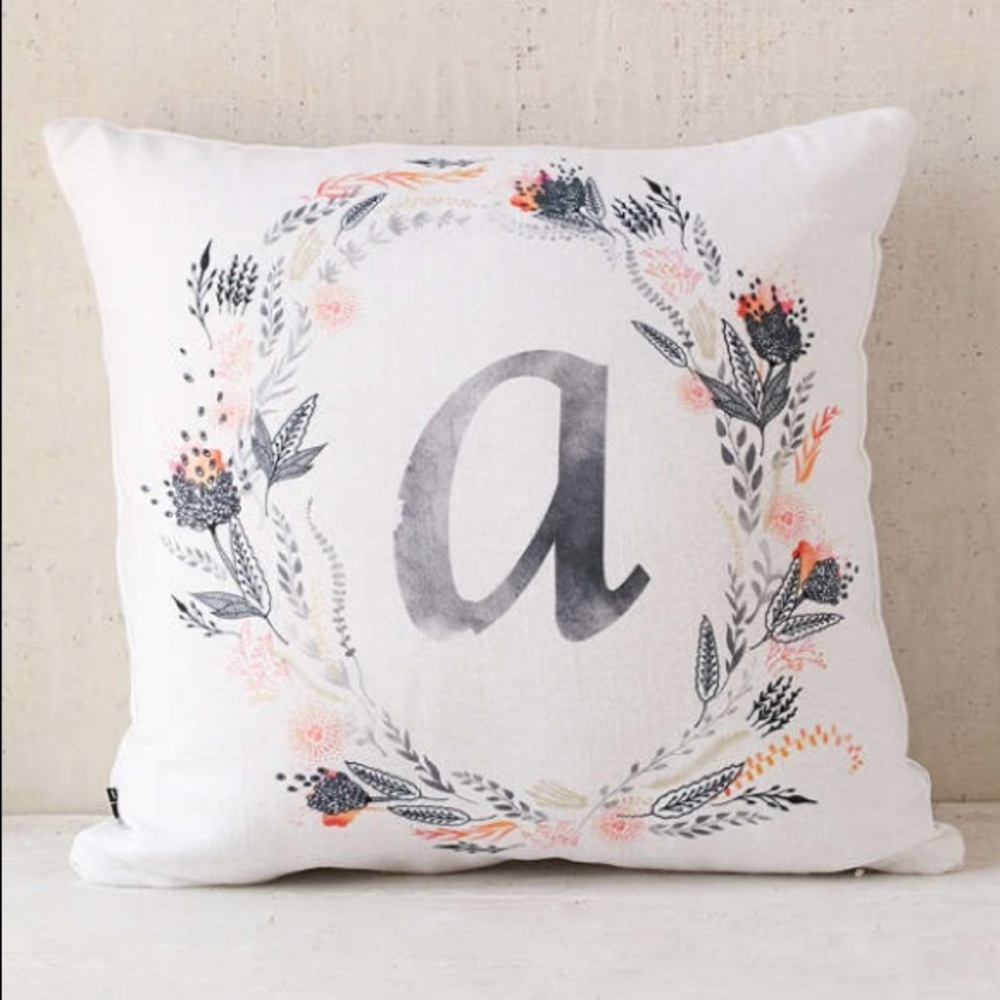 URBAN OUTFITTERS Iveta Ablonia for Deny Pink Summer Monogram Pillow
